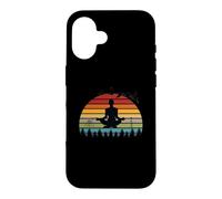 Funny Meditation Yoga Instructors Retro Sunset Design Case for iPhone 16