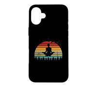 Funny Meditation Yoga Instructors Retro Sunset Design Case for iPhone 16 Plus