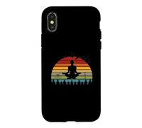 Funny Meditation Yoga Instructors Retro Sunset Design Case for iPhone X/XS