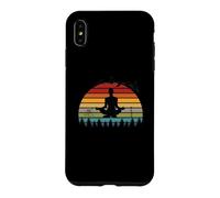 Funny Meditation Yoga Instructors Retro Sunset Design Case for iPhone XS Max
