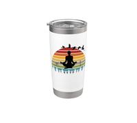 Funny Meditation Yoga Instructors Retro Sunset Design Stainless Steel Insulated Tumbler