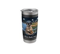 Funny Meerkat Baseball Mom I Live Here Now Stainless Steel Insulated Tumbler
