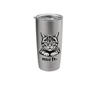 Funny Meh Cat | Grumpy Attitude for Cat Lovers Stainless Steel Insulated Tumbler