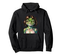 Funny Melancholic Frog Portrait Classical Painting Pullover Hoodie
