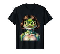 Funny Melancholic Frog Portrait Classical Painting T-Shirt