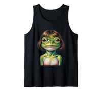 Funny Melancholic Frog Portrait Classical Painting Tank Top