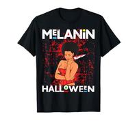 Funny Melanin Halloween Black Girl Magic Scary Blood Costume T-Shirt