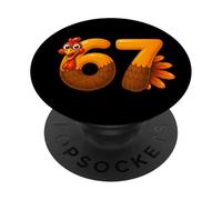 Funny Meme 67 Thanksgiving Turkey Thankful for Six Seven PopSockets Adhesive PopGrip