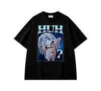 Funny Meme Cat Huh T-Shirt Goofy Ahh Silly Cats Joke Prank Gag Saying Graphic Tees Shirts Women Men Teens