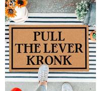 Funny Meme Doormat Pull The Lever Kronk - Cult Classic Quote Welcome Mat - 75 x 44 cm (29.5" x 17") Artificial Coir Entryway Rug with Non-Slip Rubber Backing