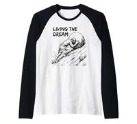 Funny Meme Living The Dream Sisyphus Greek Mythology Raglan Baseball Tee