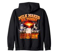 funny meme, Milk Makes My Tummy Hurt Funny Meme Zip Hoodie