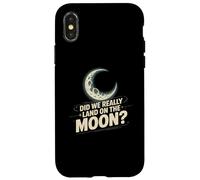 Funny Meme Moon Landing | Apollo Hoax Sarcastic Space Humor Case for iPhone X/XS