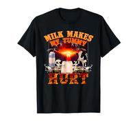 Funny meme, Retro Milk Makes My Tummy Hurt Funny Meme T-Shirt