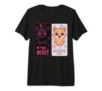 Funny Meme Sayings The Beast Inside Me Goth Cat Gag Tees Premium T-Shirt