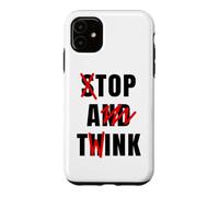 Funny Meme Y2K Stop And Think Top A Twink Case for iPhone 11
