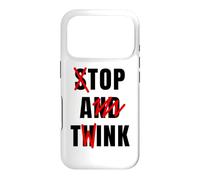 Funny Meme Y2K Stop And Think Top A Twink Case for iPhone 17 Pro