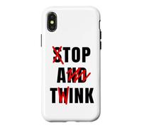 Funny Meme Y2K Stop And Think Top A Twink Case for iPhone X/XS