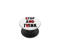 Funny Meme Y2K Stop And Think Top A Twink PopSockets Adhesive PopGrip