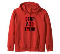 Funny Meme Y2K Stop And Think Top A Twink Zip Hoodie