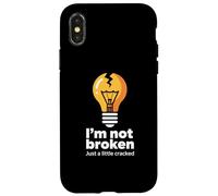 Funny Memes Text Funny I'm Not Broken Just A Little Cracked Case for iPhone X/XS