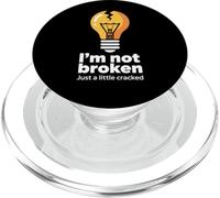 Funny Memes Text Funny I'm Not Broken Just A Little Cracked PopSockets PopGrip for MagSafe