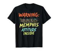 Funny Memphis Tennessee Night Skyline Vintage T-Shirt