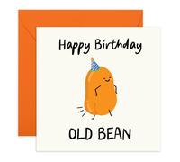 Funny Men Birthday Card - Old Bean - Cheeky Greeting Card for Dad, Husband, Brother, Boyfriend, Uncle, Granddad, Friend, Colleague, Him - Jokes About Growing Old - Comes with Stickers