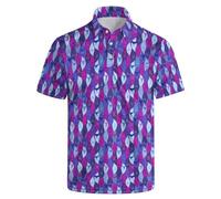 Funny Men’s Golf Polo Shirts,Moisture Wicking Golf Shirts for Men Collared Short Sleeve Polo Shirts Golf Gifts, Funny Purple, Large