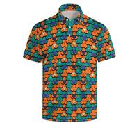 Funny Men’s Golf Polo Shirts,Moisture Wicking Golf Shirts for Men Collared Short Sleeve Polo Shirts Golf Gifts, Funny Colorful, 3XL