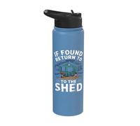 Funny Men Who Love Sheds Cabins Workshop Handyman Man Cave Stainless Steel Insulated Water Bottle