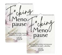 Funny Menopause Calendar 2026, Large Fucking Menopause Wall Calendar 2026, Humor Quotes 2026 Calendar 12 Month Planner, Christmas Sassy Gift for Women (2pcs)