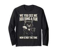 Funny Menopause cat hot Flash Relief Midlife Crisis Long Sleeve T-Shirt