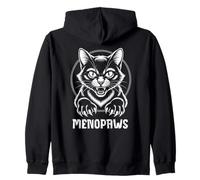 Funny Menopause Cat Menopausal Women Zip Hoodie
