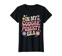 Funny Menopause Midlife Cougar Puberty Value Graphic T-Shirt, Women, Black, M