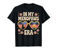 Funny Menopause Midlife Retro 70s Tropical Cat Lover T-Shirt