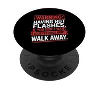 Funny Menopause survived hot flash relief midlife crisis PopSockets Adhesive PopGrip