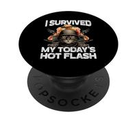 Funny Menopause survived hot flash relief midlife crisis PopSockets Adhesive PopGrip