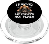 Funny Menopause survived hot flash relief midlife crisis PopSockets PopGrip for MagSafe