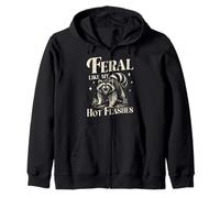 Funny Menopause Womens Feral like my Hot Flashes Zip Hoodie