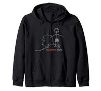Funny Mens Alaska Guy Design, AK Boys Alaska Souvenir Zip Hoodie