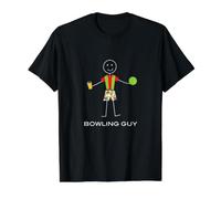 Funny Mens Bowling Guy Bowler Value Graphic T-Shirt, Men, Black, S