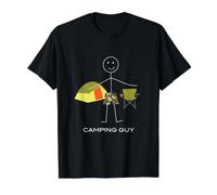 Funny Mens Camping Guy Boy Camper Value Graphic T-Shirt, Men, Black, L
