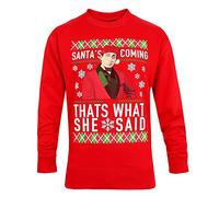 Funny Mens Christmas Sweatshirt Limited Edition Ugly Dabbin Through The Snow Mans Not Hot Ting Goes Pap Pap Pap - Big Shaq Sweater Jumper Xmas Funny Gift (L, SantaComing-Red)