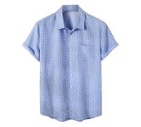 Funny Mens Hawaiian Shirts Short Sleeve Button Up Beach Summer Button Down Hawaiian Shirt for Men Big and Tall Vacation Outfits Cruise Wear Beachwear Blouses (Mens Hawaiian Shirts Sky Blue, 4XL)