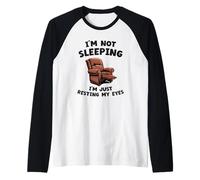 Funny Mens Humor Daddy I'm Not Sleeping I'm Resting My Eyes Raglan Baseball Tee