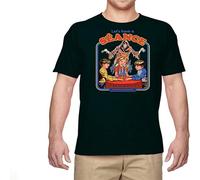 Funny Men's T-Shirt Cotton Short Sleeve Let's Have a Seance Graphic Tee Shirt Size XL Black