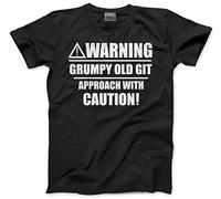 Funny Mens T-Shirt - Warning Grumpy Old Git - Joke Old Man Dad Grandad Fathers Day Christmas Birthday 4X-Large Black