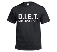 Funny Mens T-Shirts Novelty t Shirts Joke t-Shirt Birthday Gift tee Shirt Party (M, D.I.E.T. DID I EAT That)