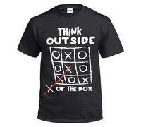 Funny Men's T-Shirts tee Joke Clothing Birthday Xmas Gift Party Novelty t Shirt - (Think Out Side The Box, L)